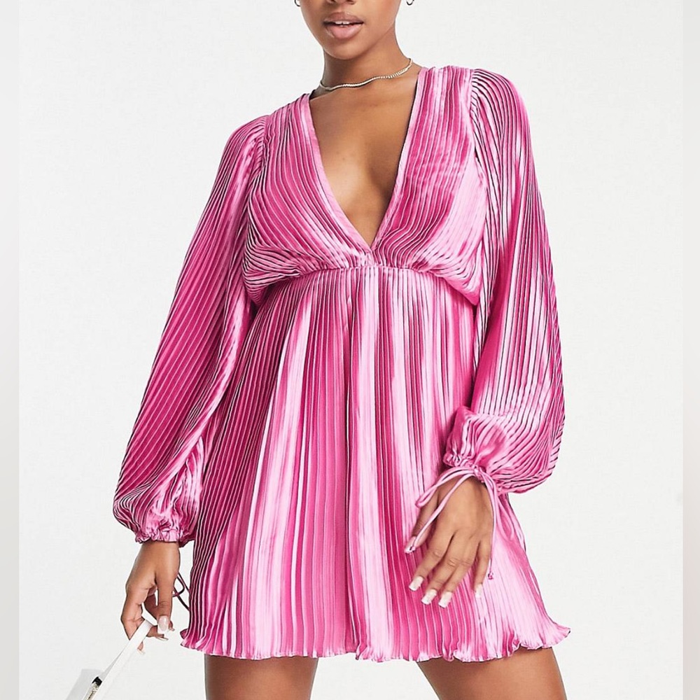 Pleated mini dress